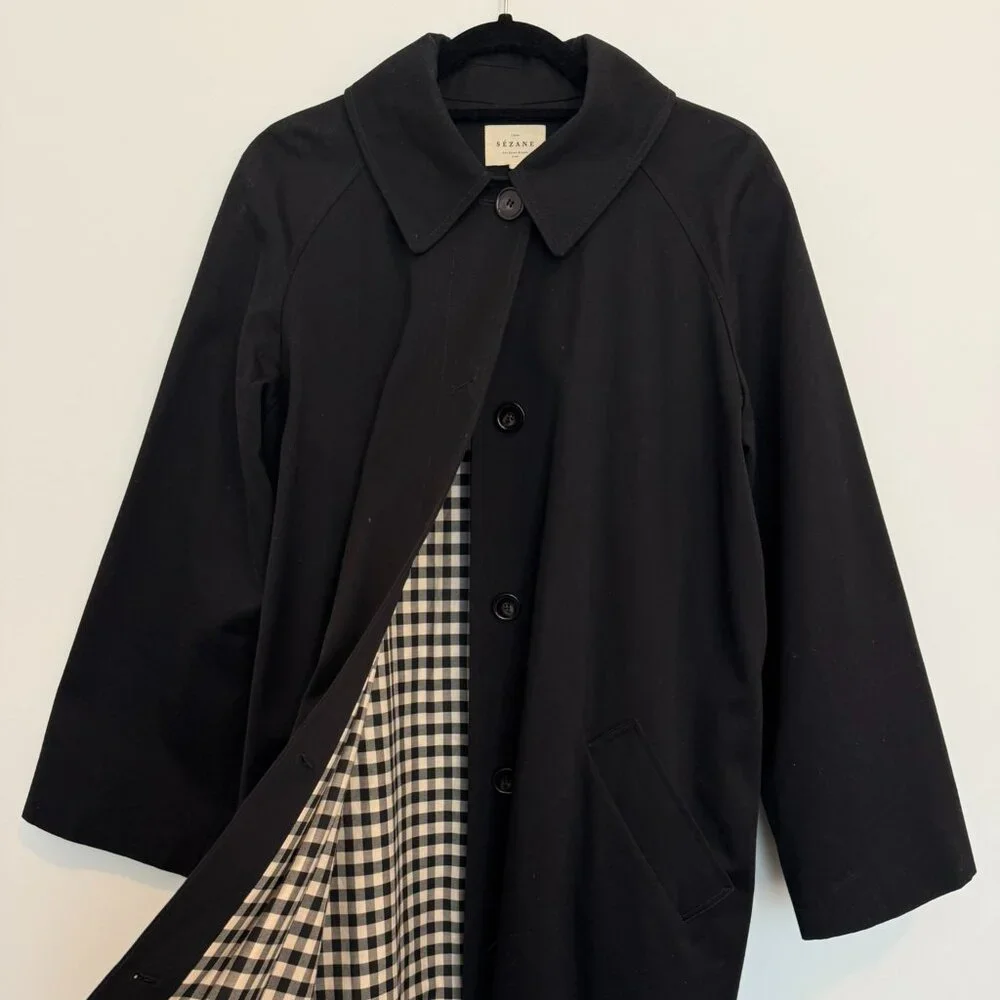 SEZANE - Clyde Coat in Black - Size M/6 (Worn 1x Time) - Picture 7 of 12